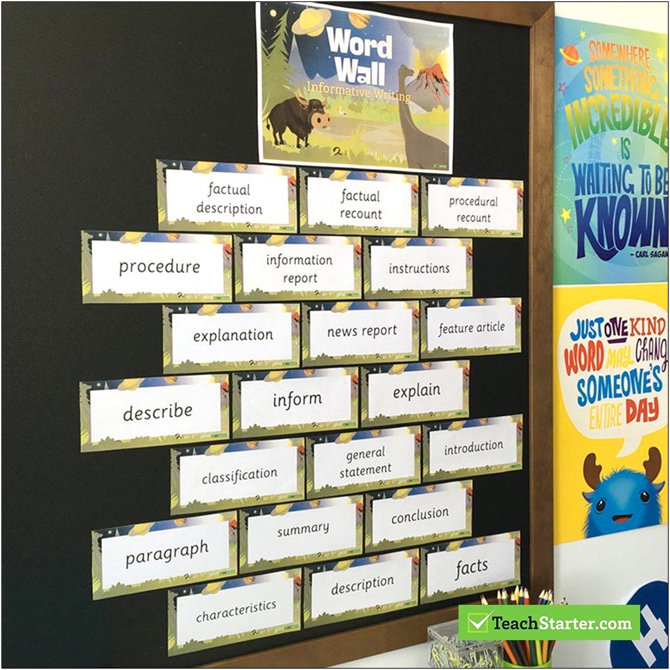 Word Wall Activity Template High School