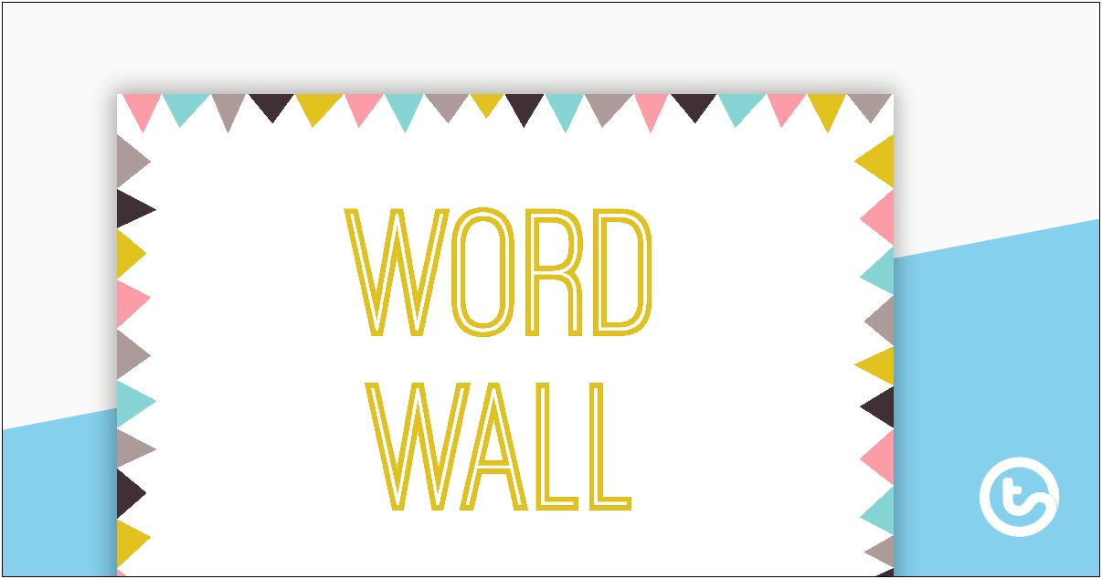 Word Wall Cards Template With Pictures