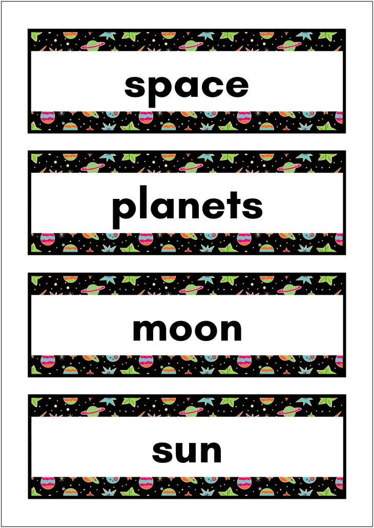 Word Wall Template For Vocabulary Words