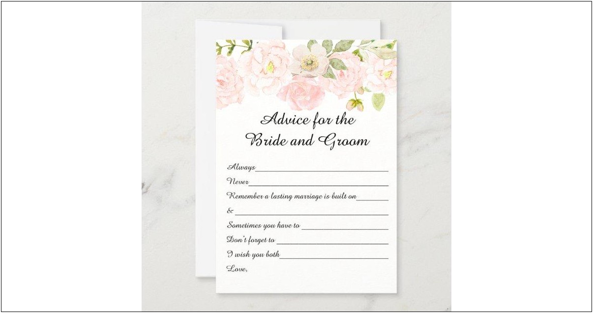 Words Of Wisdom For The Bride Template