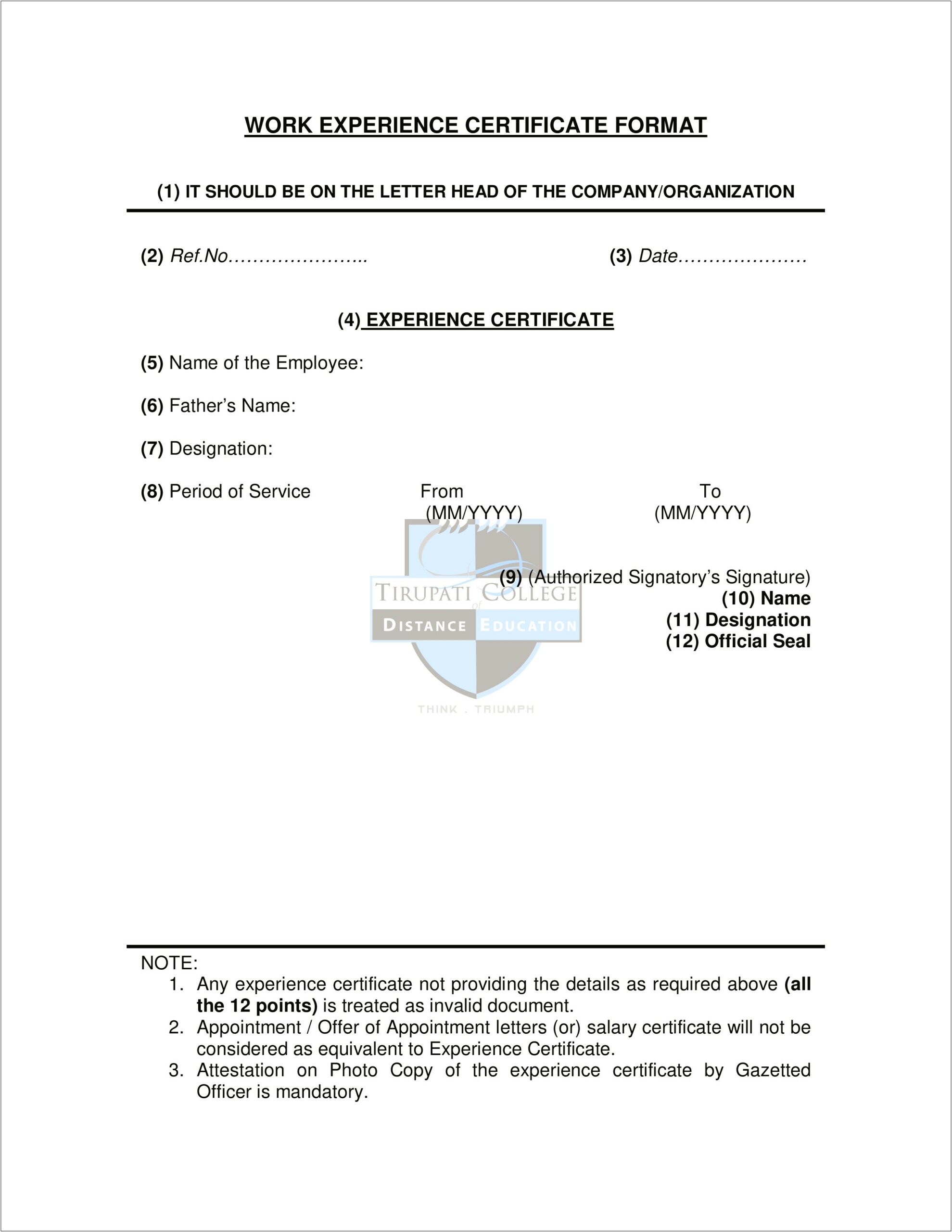 Work Experience Template Letter Year 12