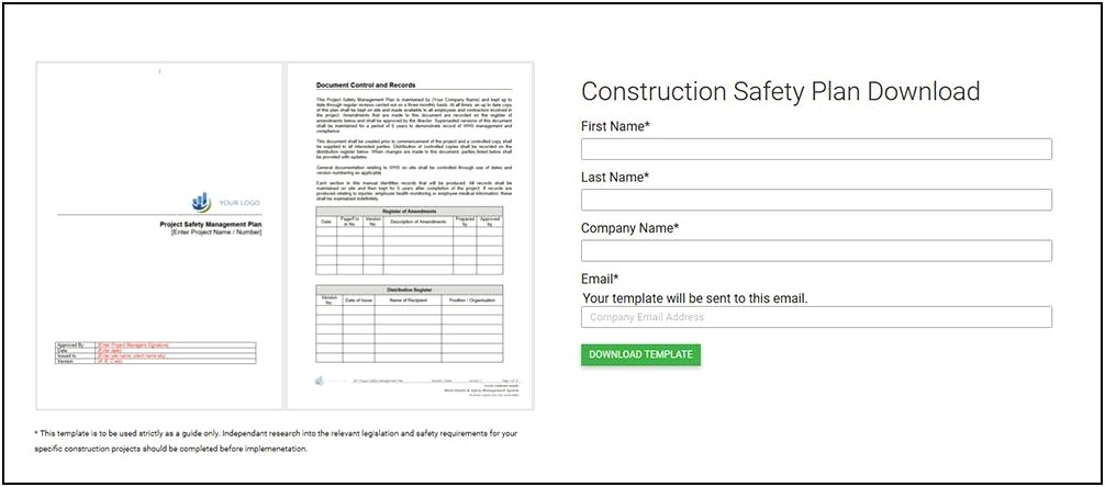 Work Health And Safety Management Plan Template