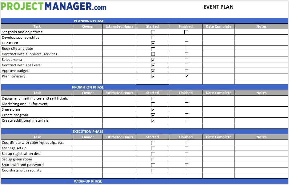 Work Party Planning Checklist Free Template