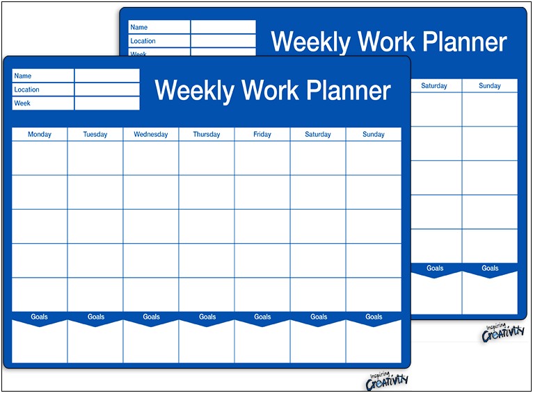 Work Weekly Schedule Calendar Template Word