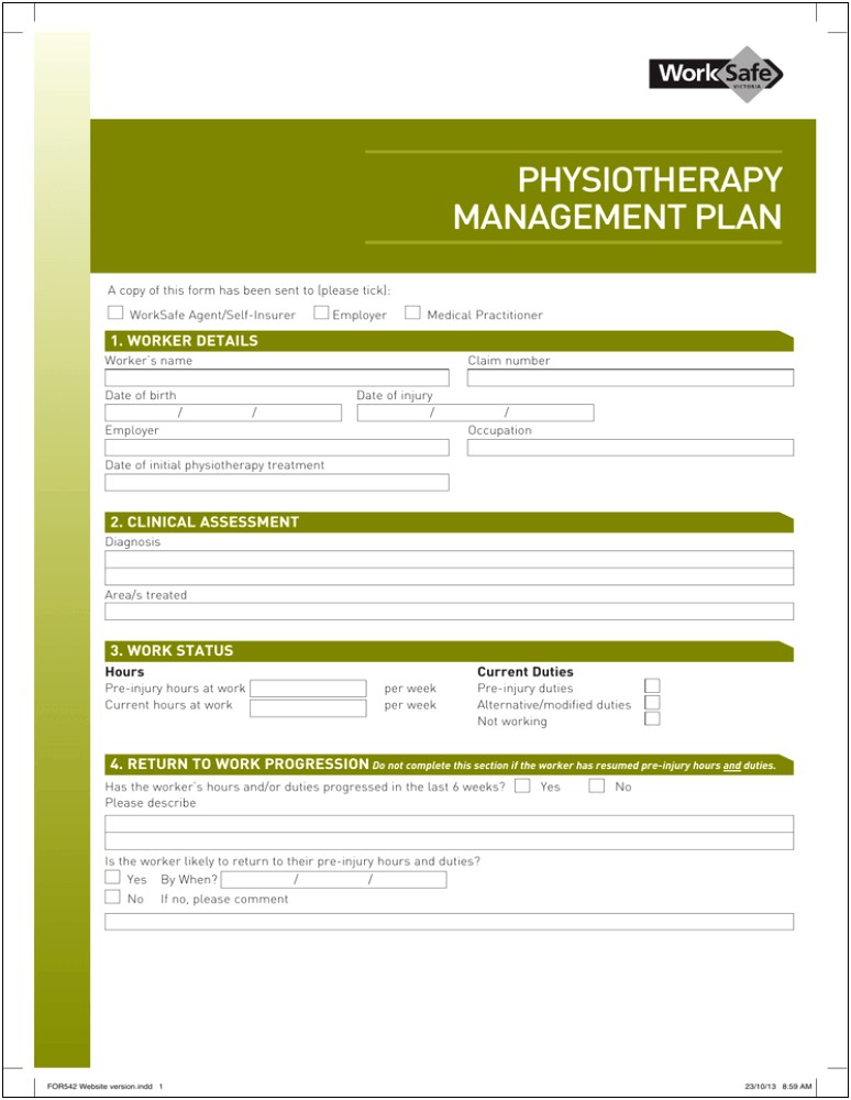 Worksafe Return To Work Plan Template