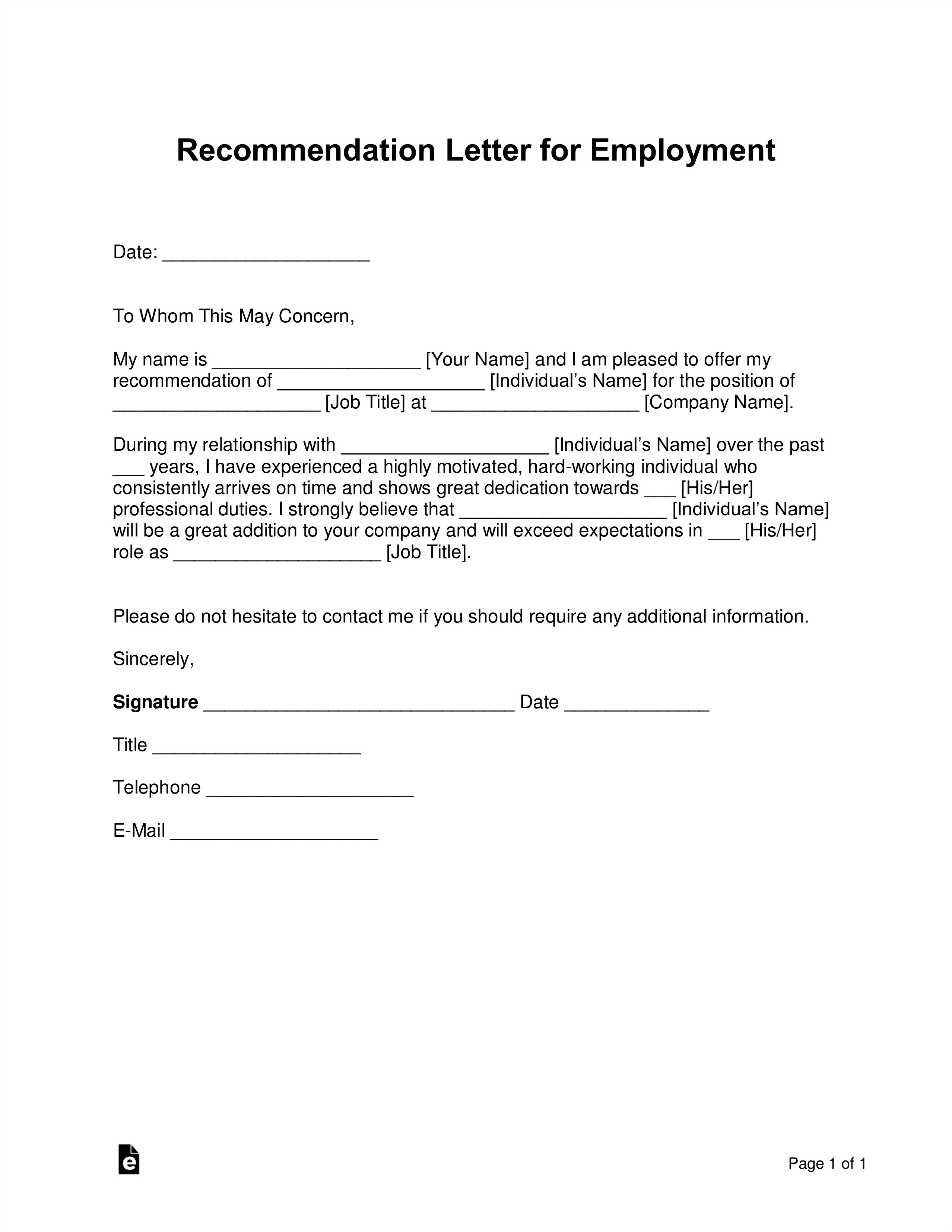 Write A Letter In Reference To Template