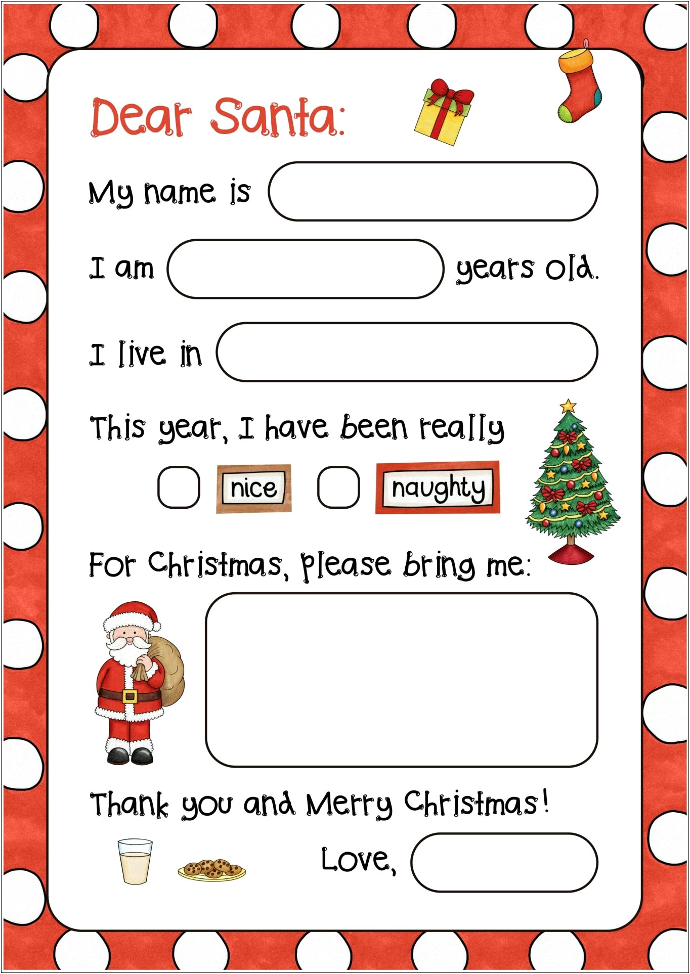 Write A Letter To Santa Template