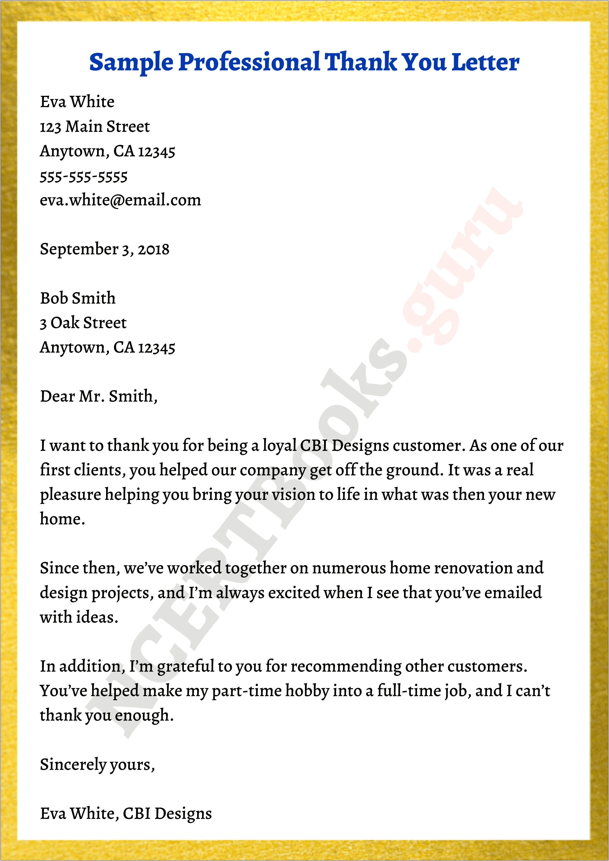 Writing A Formal Thank You Letter Template