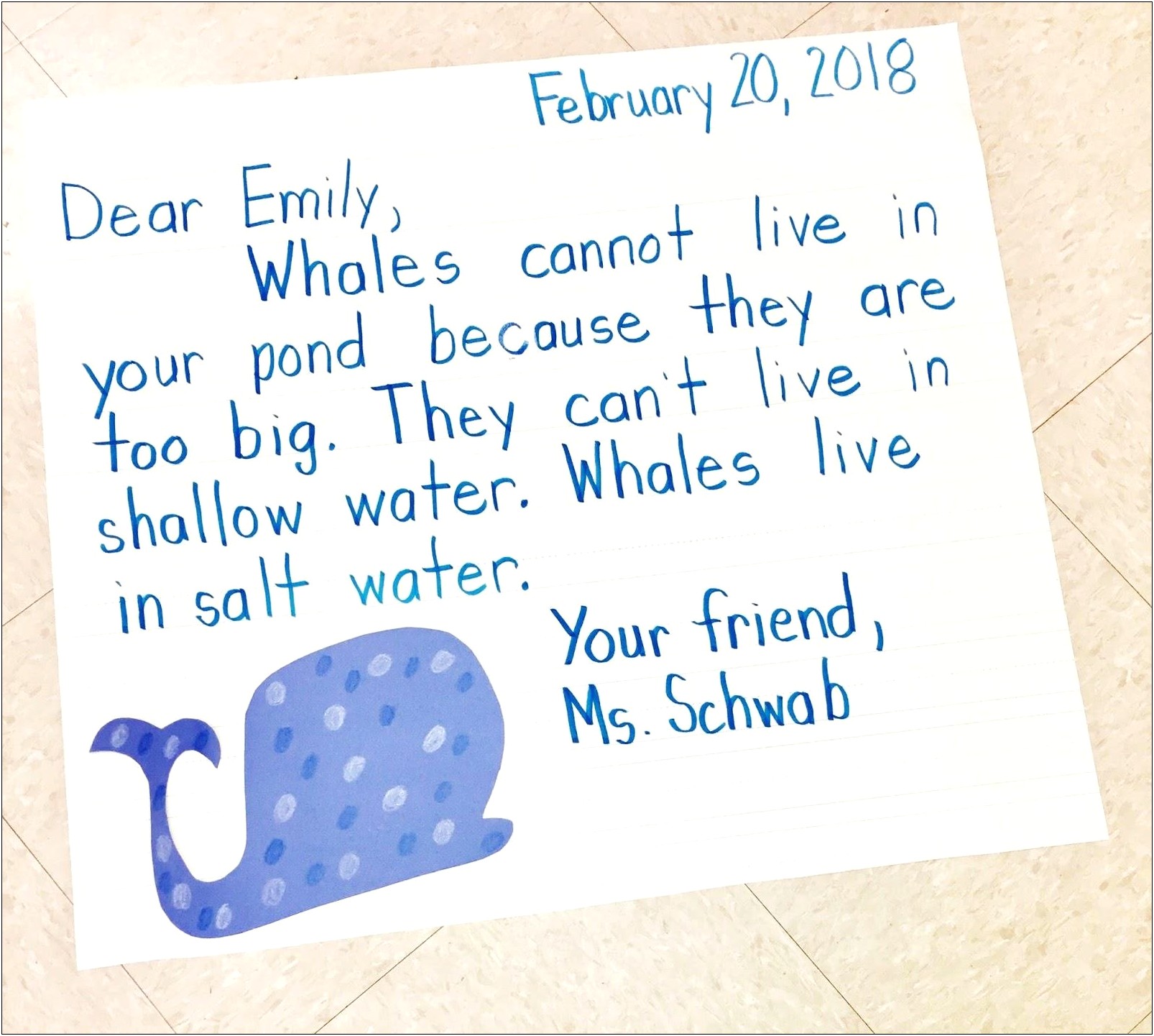 Writing A Letter 1st Grade Template