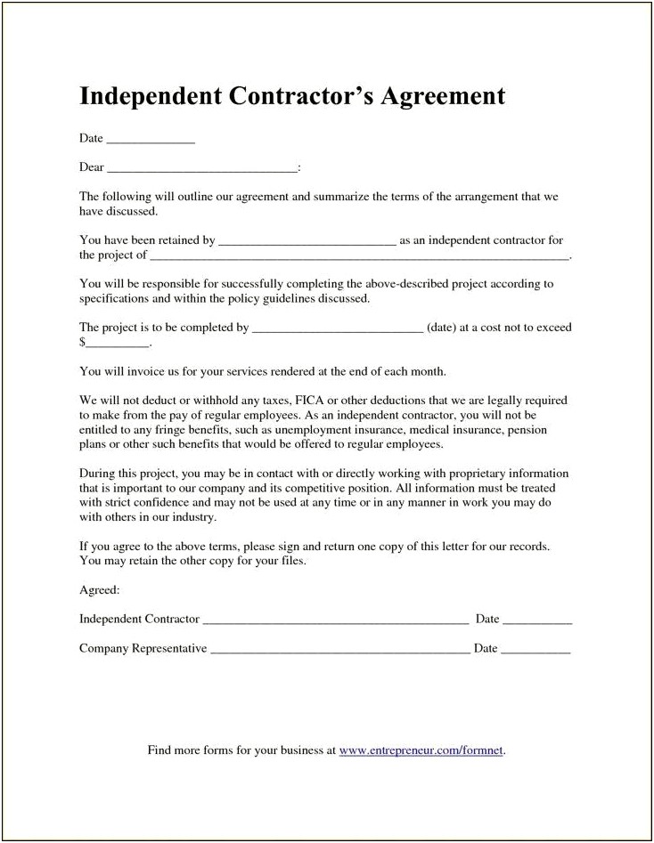 Writing A Letter For A Business Contract Template