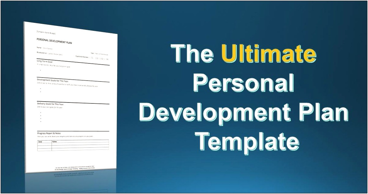 Writing A Personal Development Plan Template