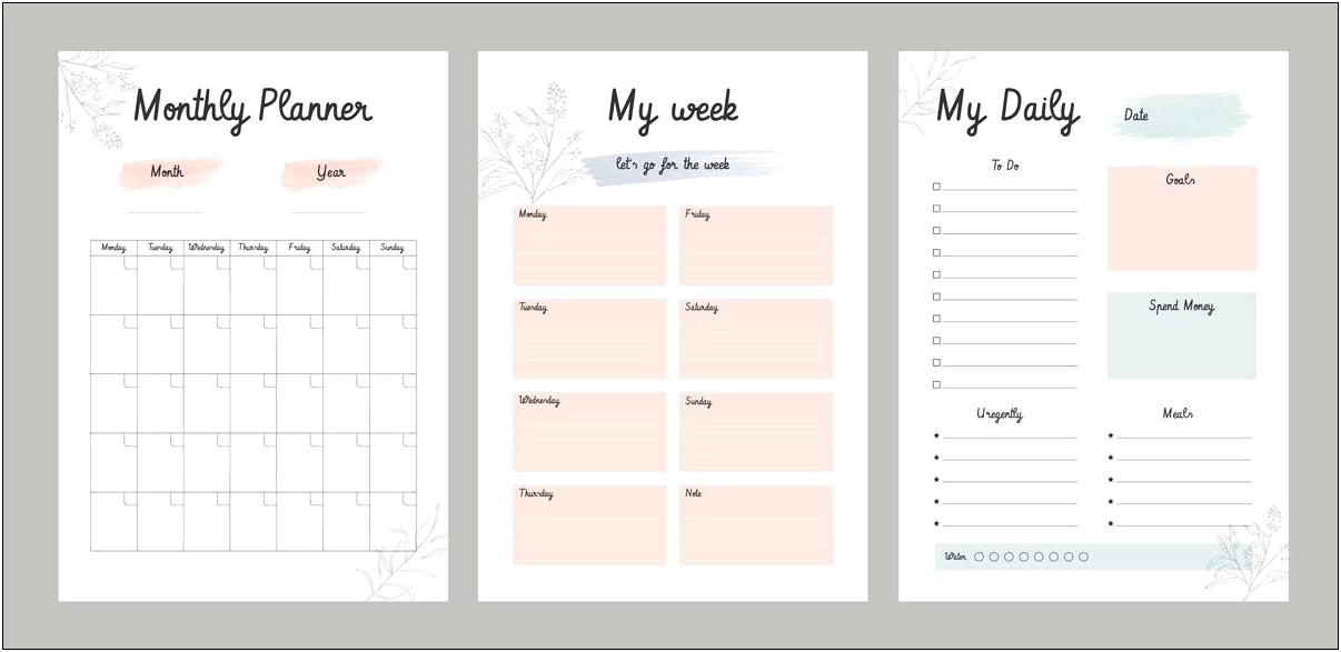 Year At A Glance Plan Book Template