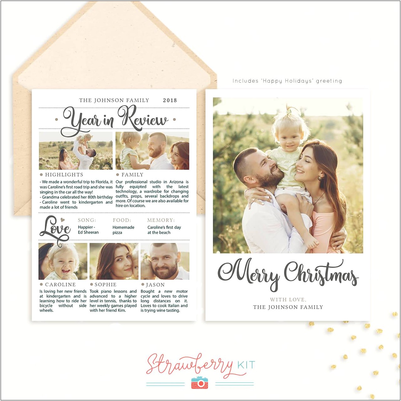 Year In Review Holiday Card Template