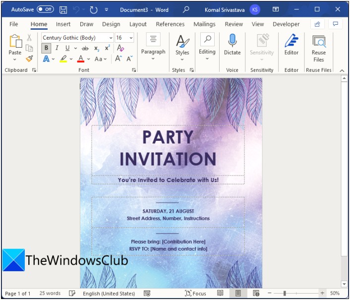 You Are Invited Invitations Word Template