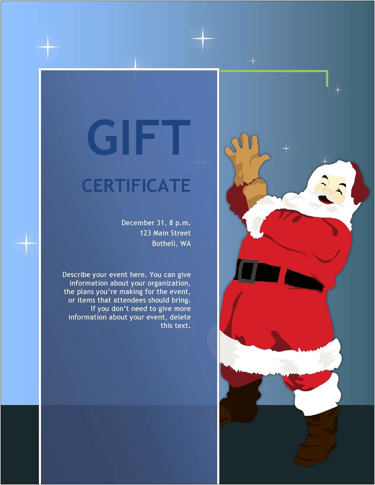 Zip Lining Gift Certificate Template Word